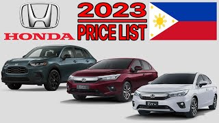 Honda Cars Price List In The Philippines 2023 [upl. by Kila]