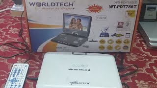 WorldTech DVD Portable WTPDT786T with 9 Inch  Display Feature and Review Hindi Live Video [upl. by Auhsaj]