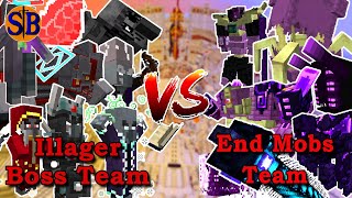 Illager Boss Team vs End Mobs Team  119 Version  Minecraft Mob Battle [upl. by Baxie738]