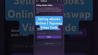 Selling eBooks Online  Tapswap Video Code [upl. by Faro]