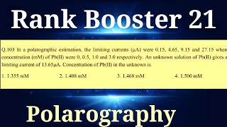 PolarographyElectrochemistryProblemspolarography for CSIRNETGATE Chemistry in hindi [upl. by Noeruat]