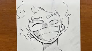 How to draw Gear 5 luffy  joy boy   stepbystep [upl. by Linehan490]