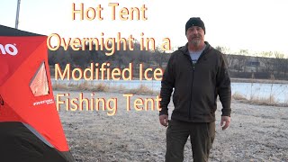 Hot Tent Camping in a Converted Fishing Tent [upl. by Wandie]