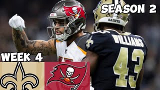 Buccaneers vs Saints  Week 4  NFL Season 2 [upl. by Polloch865]