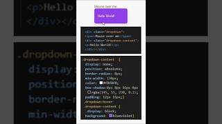 Hoverable Dropdown in html and css 😜 fronted web css html dropdown [upl. by Sonnie219]