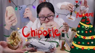 Chipotle mukbang burrito adventmukbang chipotle [upl. by Mairem]