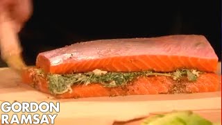 Pastry parcel for salmon en croute  Gordon Ramsay [upl. by Antonius403]