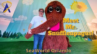 Meeting Mr Snuffleupagus in Sesame Street Land at SeaWorld Orlando [upl. by Ssitruc654]