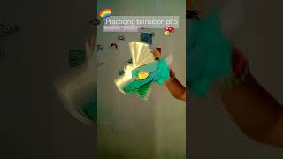 Practicing transition pt5 paperdragonpuppet dragon papercraft trending shorts [upl. by Louella]