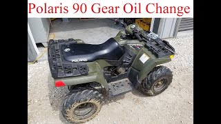 2008 Polaris Sportsman 90 Gearcase Oil Change [upl. by Anitnuahs306]