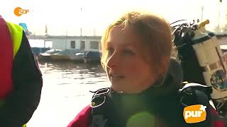 Female Diver is Diving with SCUBA PRO Shell Drysuit and Dräger Full Face Mask in Lake [upl. by Bremser]