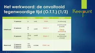 Werkwoorden 06 Onvoltooid tegenwoordige tijd 1 algemene regel [upl. by Moriarty116]