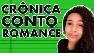 DIFERENÇAS ENTRE CONTO CRÔNICA E ROMANCE [upl. by Enerod]