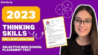 2023 Selective High School Placement Test Thinking Skills Full Explanation [upl. by Omiseno]