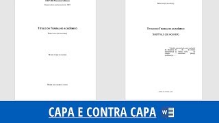 Aula 1 Como fazer a CAPA e CONTRA CAPA no Trabalho Acadêmico  Normas ABNT [upl. by Andrew]