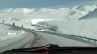 Winter Driving the Dempster Highway Northwest Territories Wright Pass Richardson Mountains part 2 [upl. by Nilek]