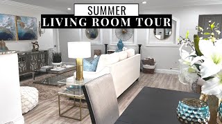 SUMMER BLUE amp BRIGHT LIVINGROOM TOUR  TRENDY HOME DECOR IDEAS 2022  NITAS HOME DECOR amp LIFESTYLE [upl. by Bove]