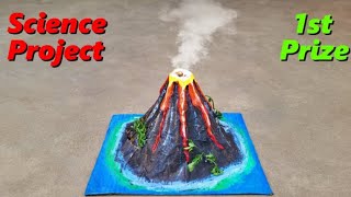 Volcano working model  Best and easyscience project 2024 [upl. by Haisi]