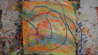 Tutorial Abstrakte Kunst 3  Wir malen ein Bild  Acryl Schwamm Spritz Technik  Painting Demo [upl. by Pet]