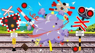 【踏切アニメ】踏切アニメーション戦闘 Railroad Crossing Animation Battle Fumikiri Train Channel [upl. by Ogeid]