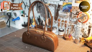 LeatherCraft Baguette Bag 4K  FREE PDF PATTERN [upl. by Treat165]