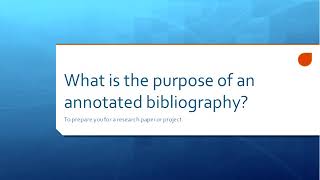 Annotated Bibliography Workshop [upl. by Bland]