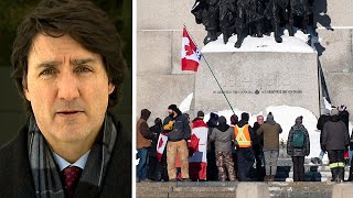 Prime Minister Justin Trudeau addresses freedom convoy protests in Ottawa  COVID19 in Canada [upl. by Anoyk758]