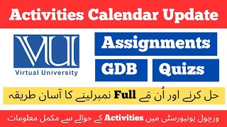 VU Activities Calendar Update 2024 Assignment  Quiz  GDB  2024  vu assignment quiz gdb [upl. by Berard]