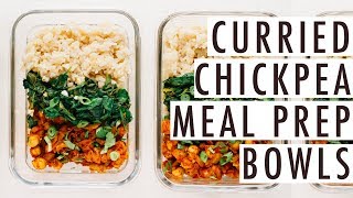 Vegan Curried Chickpea Meal Prep Bowls [upl. by Illom]