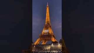 낭만적인 파리 에펠탑 오륜기🇫🇷 The Olympic flag hanging on the Eiffel Tower in Paris [upl. by Odlaner227]