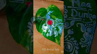 Kolka art on leaf 🌿 bengali design maa durga hparthsart hsartist lab [upl. by Knowles]