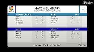 Stowe 1st XI vs St Andrews 1st XI [upl. by Hilar]