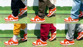 How to style  Nike Dunk Low SP Syracuse  Different pants [upl. by Nigen]