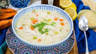 Eric Greenspans Lemon Chicken Orzo Soup  Home amp Family [upl. by Dollar]