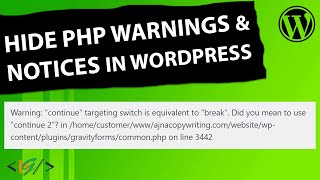 How to hide PHP Warnings and Notices in WordPress [upl. by Rosenzweig748]