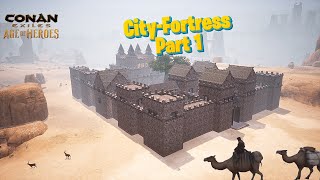 Conan Exiles building City Fortress Part 1  Speed Build  Functional base for a New chapter [upl. by Hermes]