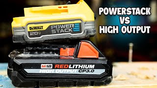 New DEWALT POWERSTACK Battery Takes on Milwaukee Tool High Output Battery Plus a HUGE SUPRISE [upl. by Wiggins]