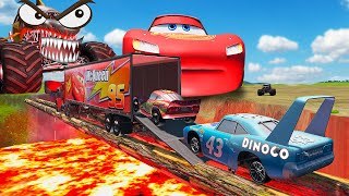 Big Lightning McQueen Vs Angry Monster Truck 😥 [upl. by Lal]