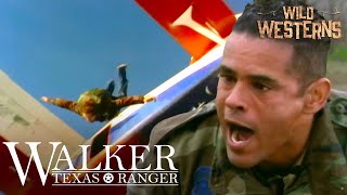 Walker Texas Ranger  Walker Jumps Out Of Plane To Save Soldier ft Raymond Cruz  Wild Westerns [upl. by Anialed372]