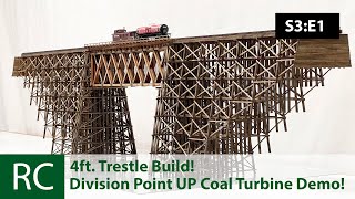 S3 E1 A new timber trestle build plus demo of the new Division Point HO Scale UP Coal Turbine [upl. by Artinek]