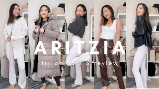 ARITZIA WINTER TRY ON HAUL  powder parka command pant flare legging amp more [upl. by Eniamaj]