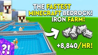 BEST IRON FARM In Minecraft Bedrock Tutorial  8840HR MCPEXBOXPSNintendoWin10 [upl. by Eidnam]