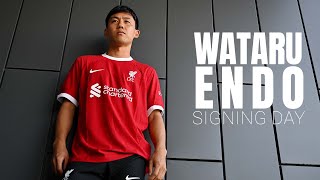 SIGNING DAY Wataru Endos first day at Liverpool  Behindthescenes VLOG [upl. by Mellitz156]