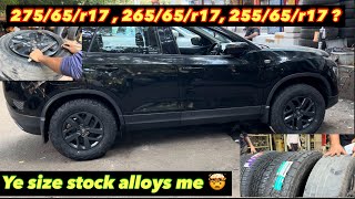 Ye to Fortuner ke tyre se bhi bade tyre nikle 😍 AT2 tyre upgrade tata harrier 17inch me 😍 [upl. by Danyluk]