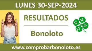 Resultado del sorteo Bonoloto del lunes 30 de septiembre de 2024 [upl. by Yenettirb121]