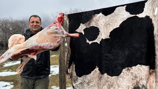 Chef Tavakkul Cooks Lamb with Vegetables Sewn in Cowhide Perfect Oriental Dish in the Wilderness [upl. by Kaslik]