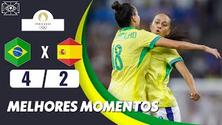 Brasil x Espanha  42  Melhores Momentos  Paris 2024  brasil x espanha feminino [upl. by Ddarb]