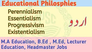 Educational Philosphies \ Perennialism \ Essentialism \ Progressivism \ Reconstructionism Aiou [upl. by Ruon]