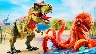 🔴Dinosaurus Jurassic World Dominion  Trex TriceratopsSiren Head Crocodile Iguana dan Ikan Emas [upl. by Gnilrac]