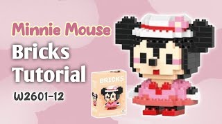 HOW TO BUILD MINNIE MOUSE BRICKS  cara memasang lego bricks minnie mouse W260112 [upl. by Nej]